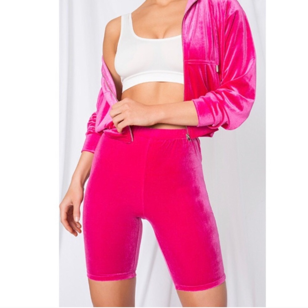 NWT Superdown hot pink velour bike shorts